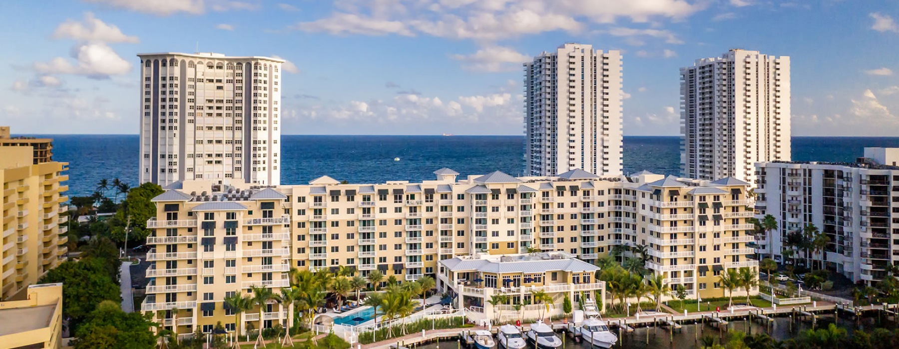 exterior shot of coastal apartments 1333 South Ocean apartments in Pompano Beach